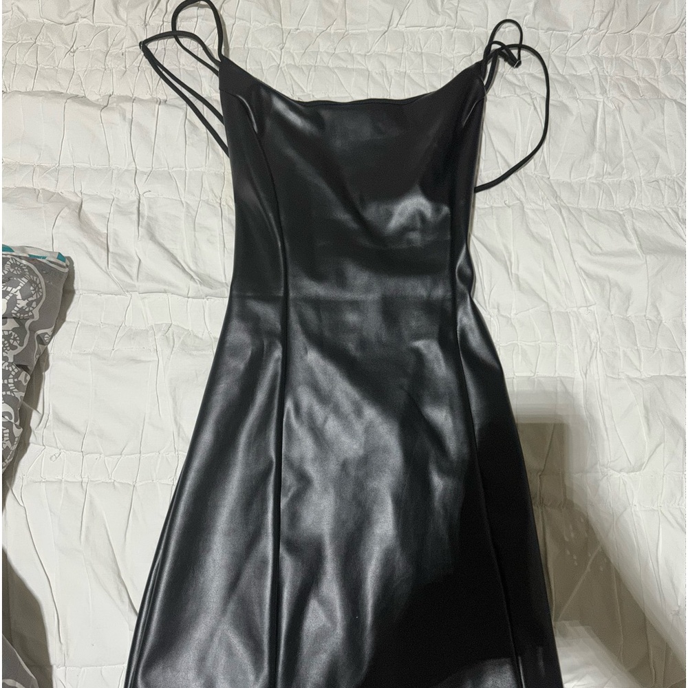 Lucy in the Sky Faux Leather Mini Dress